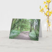 Het bos Wenskaart van de Foto van de Weg Kaart (Gele Bloem)