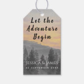 Het Bosgebergte van de bruiloft laat het avontuur  Cadeaulabel (Voorkant)