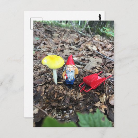 Het boskabouter aan het werk briefkaart (Voorkant / Achterkant)