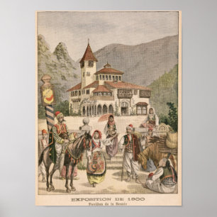 Het Bosnisch paviljoen op de Universele Vergroting Poster