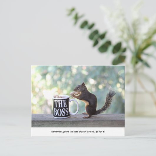 "Het Boss-eekhoorn" Briefkaart (Staand voorkant)