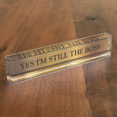 Het BOSS Executive Desk Name Bord Naambordje (Zijkant)