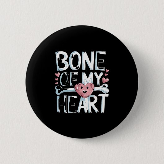 Het bot van mijn harthond ronde button 5,7 cm (Voorkant)