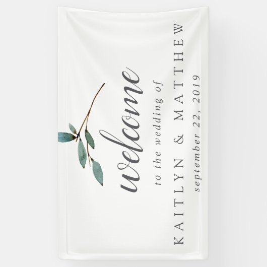 Het Botanische Bliss Wedding Collectie Welkom Spandoek (Verticaal)