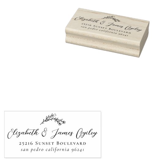 Het botanische huwelijksscript van het moderne paa rubberstempel (Gestempeld)