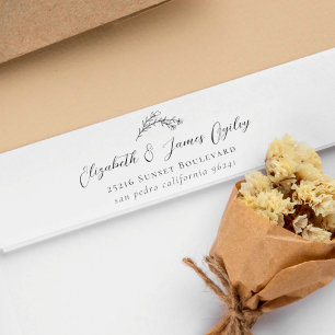 Het botanische huwelijksscript van het moderne paa rubberstempel