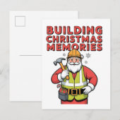 Het bouwen van Christmas Memorie Familie Matching Uitnodiging Briefkaart (Voorkant / Achterkant)