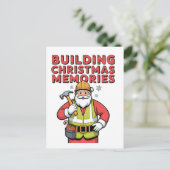 Het bouwen van Christmas Memorie Familie Matching Uitnodiging Briefkaart (Staand voorkant)