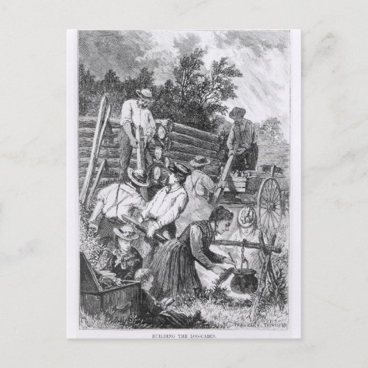 Het bouwen van de Logcabine Briefkaart (Voorkant)