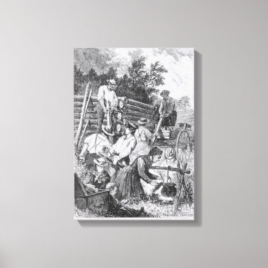 Het bouwen van de Logcabine Canvas Afdruk (Voorkant)