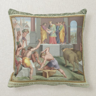 Het bouwen van de tempel van Solomon, illustratie  Kussen