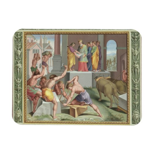 Het bouwen van de tempel van Solomon, illustratie Magneet (Horizontaal)