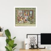 Het bouwen van de tempel van Solomon, illustratie  Poster (Thuiskantoor)