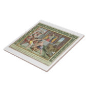 Het bouwen van de tempel van Solomon, illustratie  Tegeltje (Zijkant)