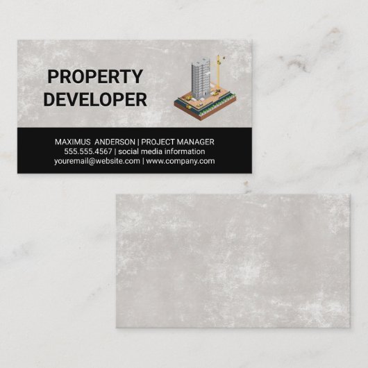Het bouwen van Sky Scraper | Bouwontwikkelaar Visitekaartje (Voorkant / Achterkant)