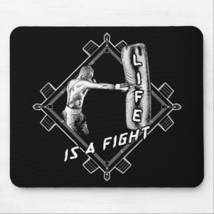 Het Boxing Quote Life is een gevecht Muismat