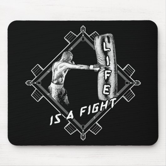 Het Boxing Quote Life is een gevecht Muismat (Voorkant)