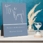 Het 'Boy Dusty Blue Baby shower Welcome' Fotoplaat<br><div class="desc">Dit is een Boy Dusty Blue Baby shower Welcome Entrance plaque Sign Bekijk passend collectie in Niche and Nest Store Veel bedankt</div>