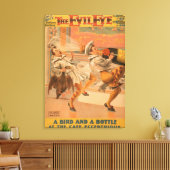 Het boze oog 'Een vogel & een fles' theater Canvas Afdruk (Insitu (Woonkamer))