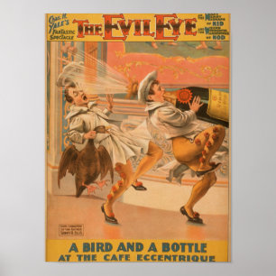 Het boze oog 'Een vogel & een fles' theater Poster