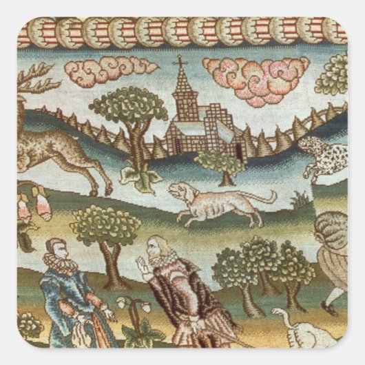 Het Bradford Table Carpet Vierkante Sticker (Voorkant)