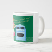 Het brandalarm betekent avondmaal grote koffiekop (Voorkant rechts)