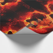 Het branden van Guitar, Oranje Flames Music Rock B Cadeaupapier (Hoek)
