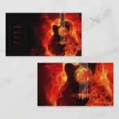 Het branden van Guitar Oranje Flames, Muziek Visit Visitekaartje (Voorkant / Achterkant)