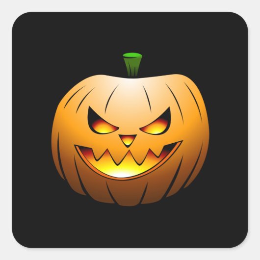 Het branden van Halloween Pumpkin op Stickers (Voorkant)