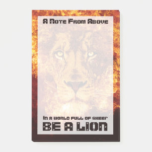 Het branden van het Inspirerend Citaat van de Lion Post-it® Notes