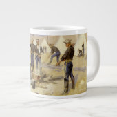 Het branden van kerstrundvlees in een Cavalry Camp Grote Koffiekop (Voorkant rechts)