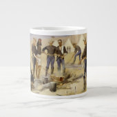Het branden van kerstrundvlees in een Cavalry Camp Grote Koffiekop (Voorkant)
