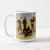 Het branden van kerstrundvlees in een Cavalry Camp Koffiemok (Links)