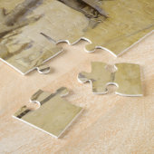 Het branden van kerstrundvlees in een Cavalry Camp Legpuzzel (Zijkant)