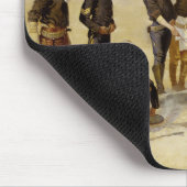 Het branden van kerstrundvlees in een Cavalry Camp Muismat (Hoek)