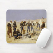 Het branden van kerstrundvlees in een Cavalry Camp Muismat (Met muis)