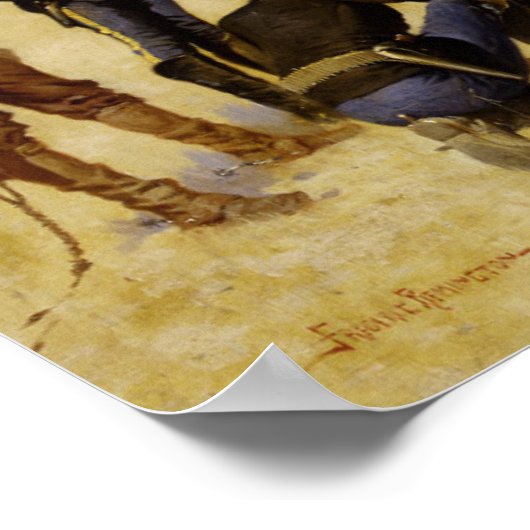 Het branden van kerstrundvlees in een Cavalry Camp Poster (Hoek)