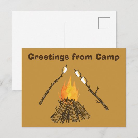 Het branden van Marshmallows Groetings van het Bri Briefkaart (Voorkant / Achterkant)