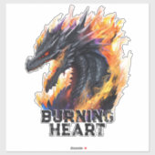 Het brandende hart van de draak sticker (Vel)