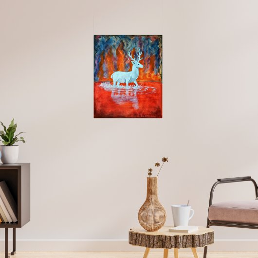 Het brandende meer poster (Woonkamer 3)