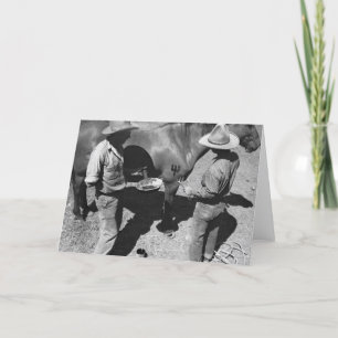 Het brandmerken van paarden met het hooivorkmerk kaart