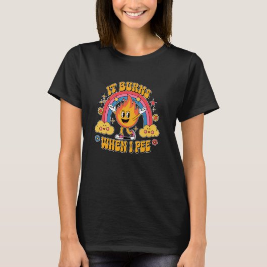 Het brandt als ik grappig sarcastisch ironisch Y2K T-shirt (Voorkant)