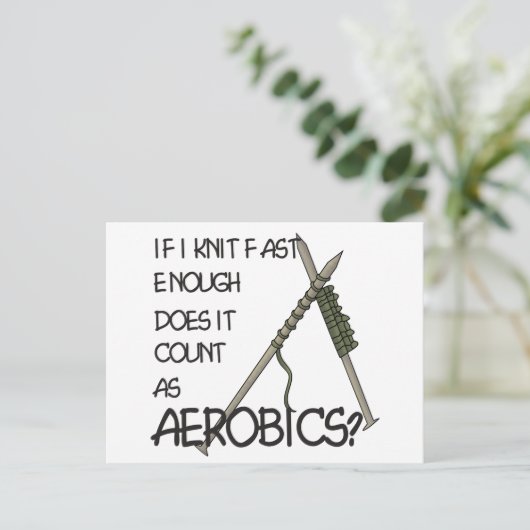 Het breien Aerobics Briefkaart (Staand voorkant)