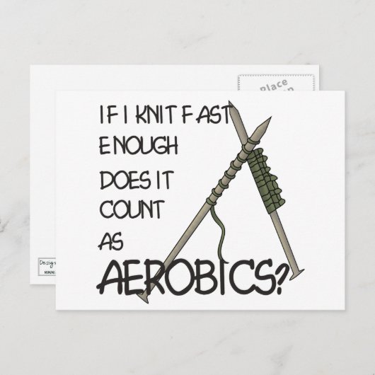Het breien Aerobics Briefkaart (Voorkant / Achterkant)
