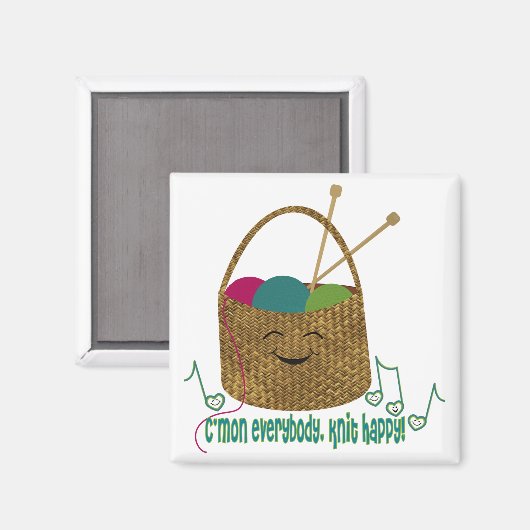 Het breien Gelukkige Magneet (Voorkant / Achterkant)