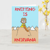 het breien is knirvana kaart (Gele Bloem)
