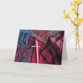 Het breien kaart (Gele Bloem)