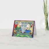 Het breien Schapen & Lama Feestdagen Kaart (Voorkant)