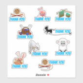 Het breien Theme Klant Dank u Sticker (Vel)