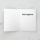 Het breien van de kattengroet of nota kaart (Binnen)